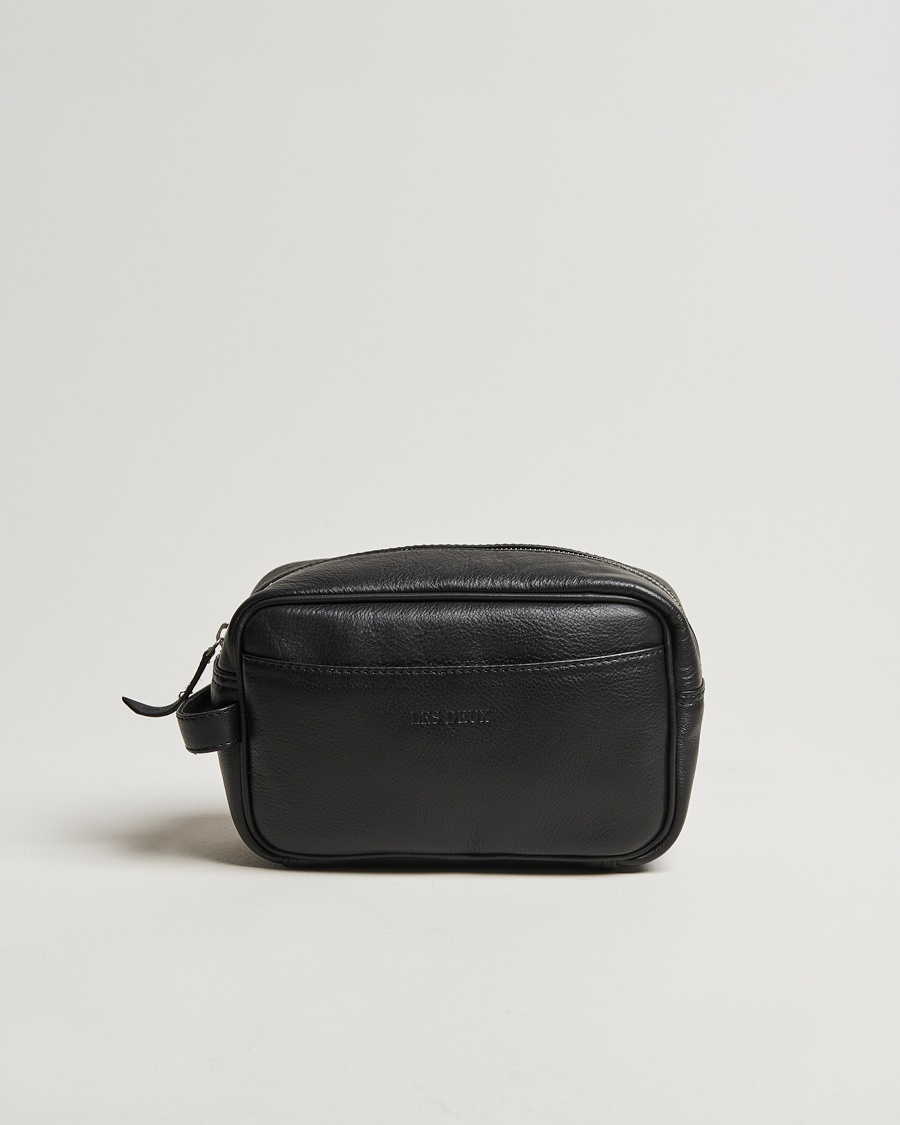 LES DEUX Leather Washbag Black – Black