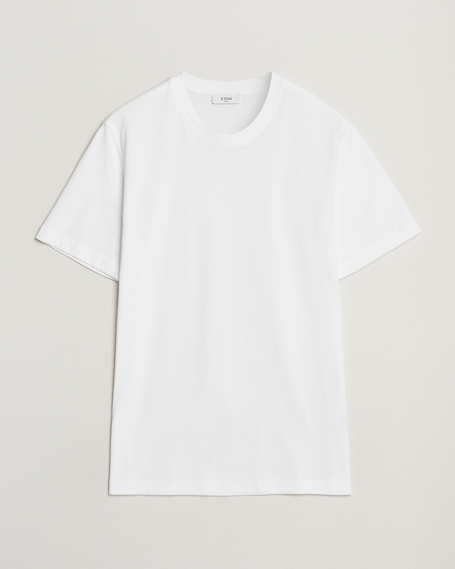 Eton Mercerized Jersey Crew Neck T-Shirt White – White