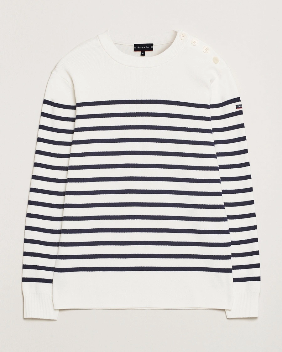 Armor-lux Groix Striped Sweater Milk/Navy – Blue