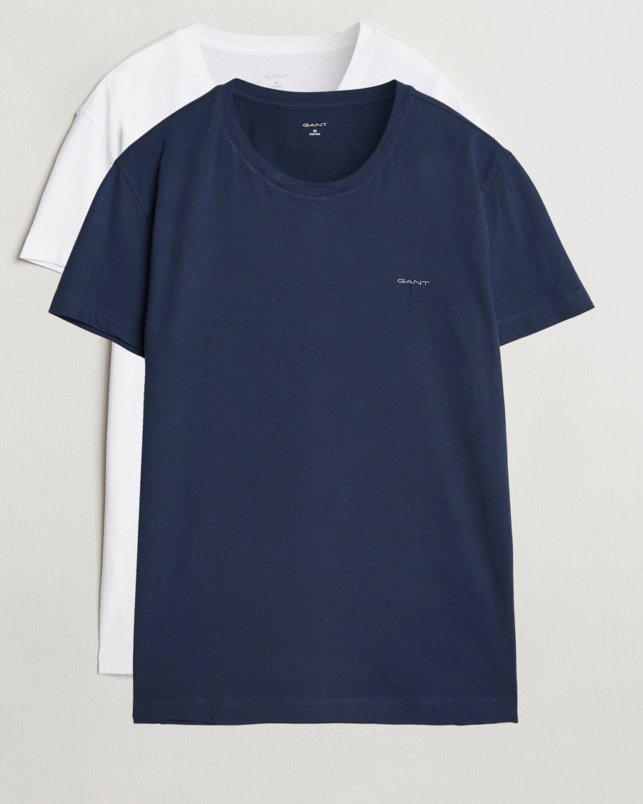 GANT 2-Pack Crew Neck T-Shirt Navy/White – Blue