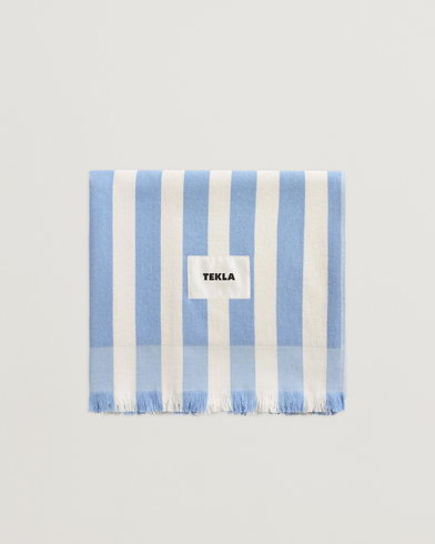 TeklaOrganic Terry Beach TowelMoro Stripes – Blue