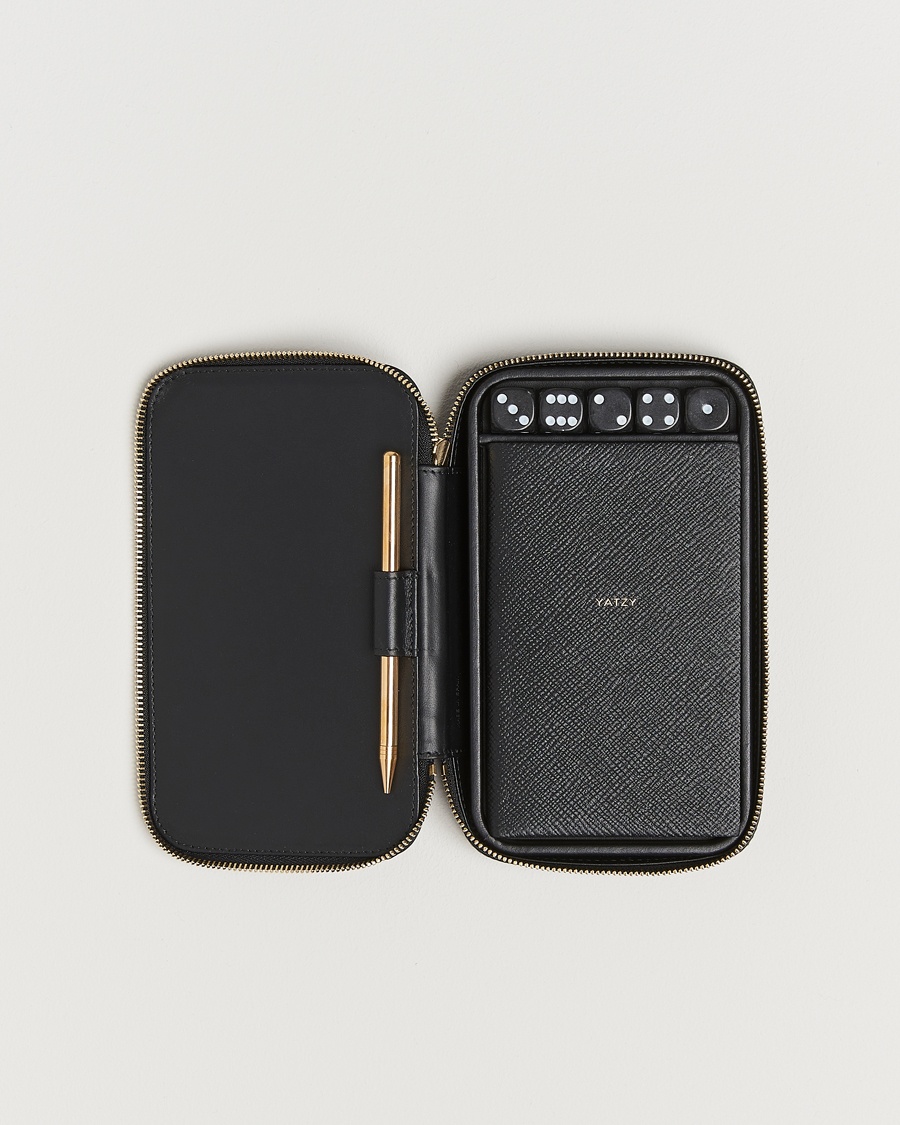 Smythson Panama Yatzy Set Black – Black