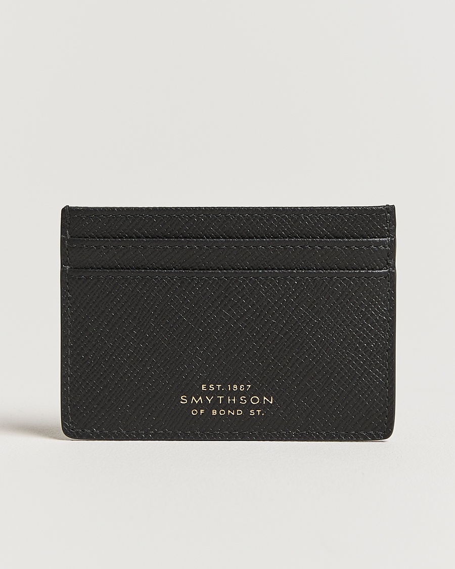 Smythson Panama Flat Cardholder Black – Black