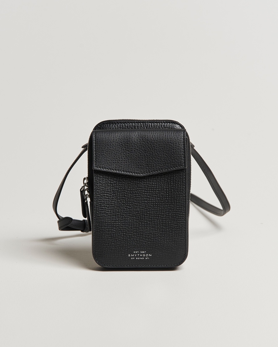 Smythson Ludlow Crossbody Pouch Black – Black