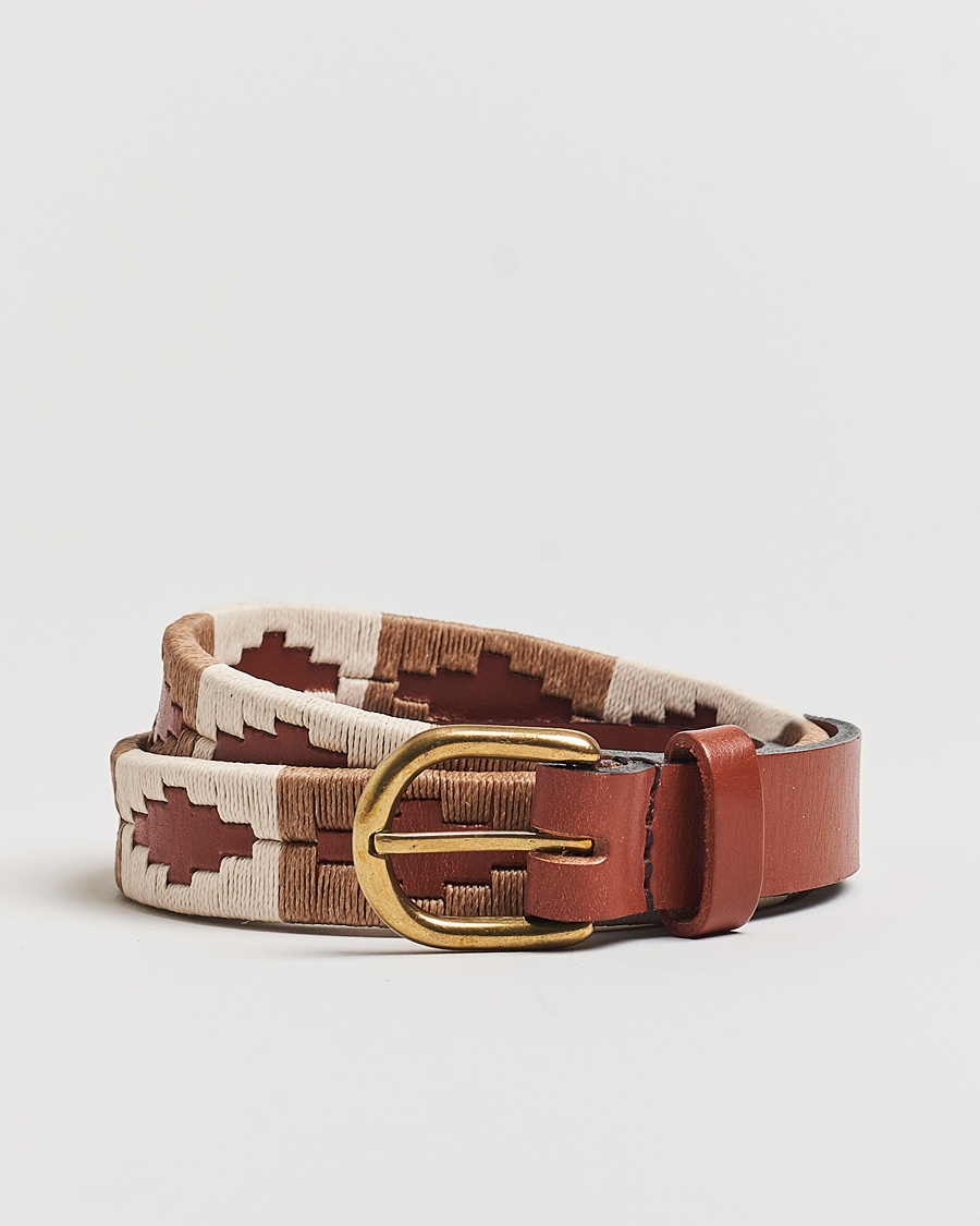Pampeano Skinny Hand Stitched Leather Belt 2,5cm Brown – Brown