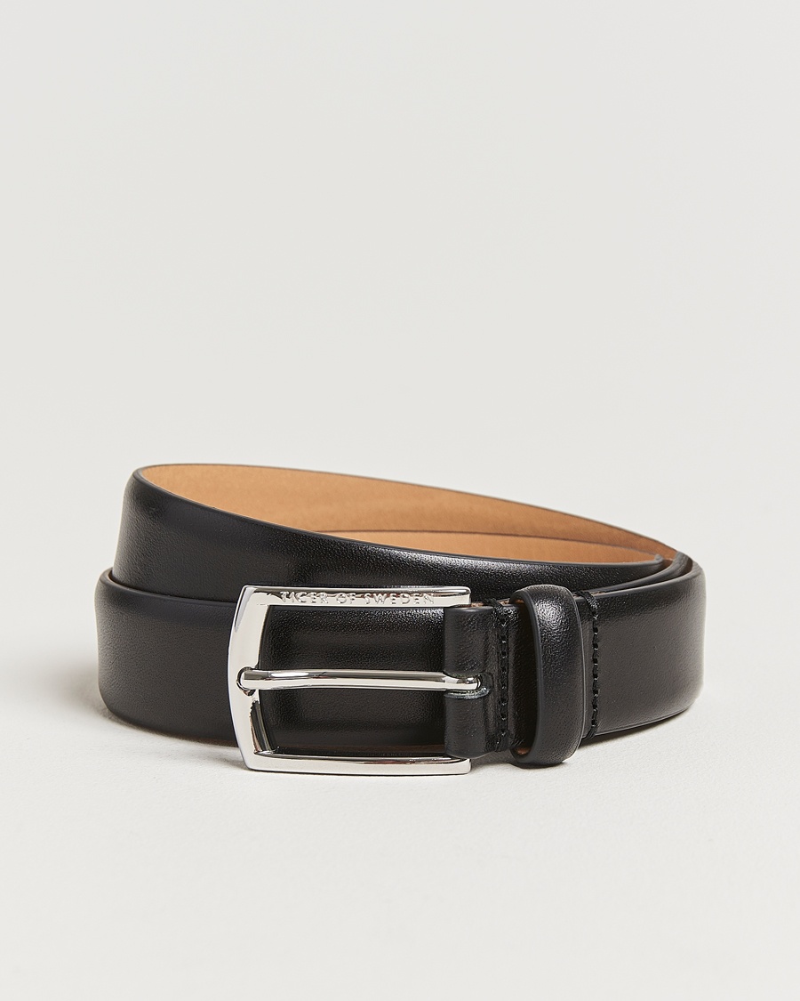 Tiger of Sweden Asenby Leather 3 cm Belt Black – Black