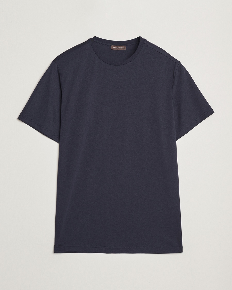 Oscar Jacobson Kim Lyocel/Cotton T-Shirt Navy – Blue