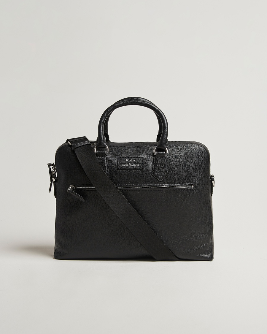 Polo Ralph LaurenPebble Leather BriefcaseBlack – Black