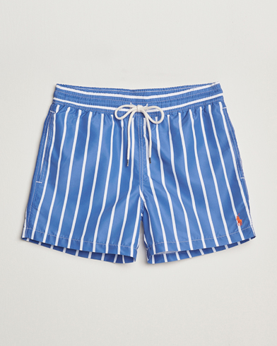 Polo Ralph Lauren Traveler Boxer Swimshorts Blue Vertical Wide Stripe – Blue