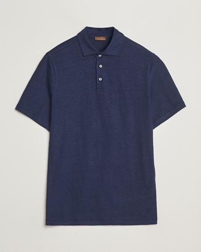Stenströms Linen Polo Shirt Navy – Blue