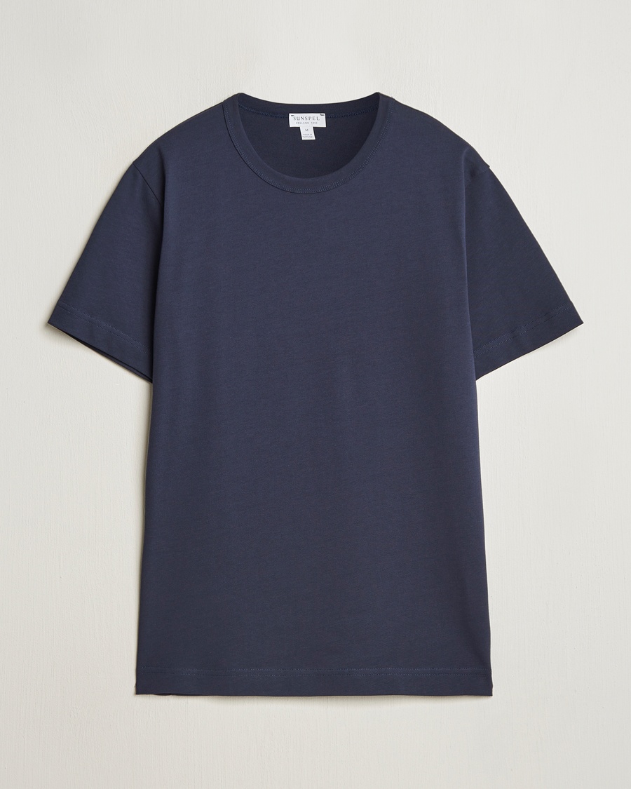 Sunspel Single Jersey Supima Cotton T-Shirt Navy – Blue