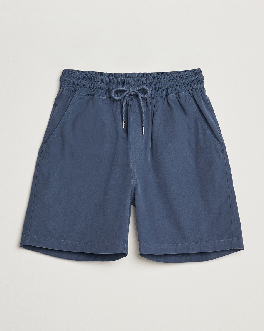 Colorful Standard Classic Organic Twill Drawstring Shorts Petrol Blue – Blue