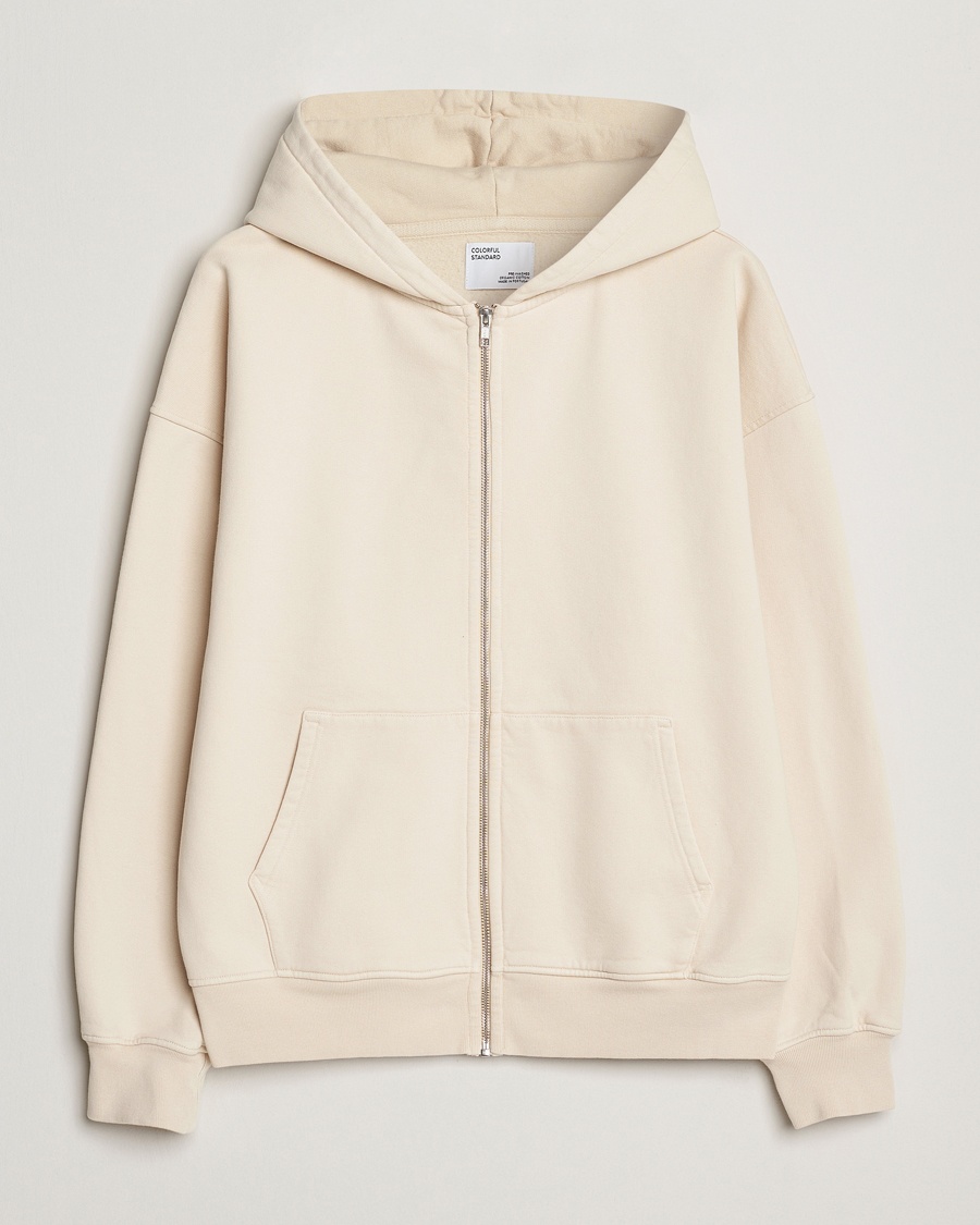 Colorful Standard Organic Full Zip Hoodie Ivory White – White