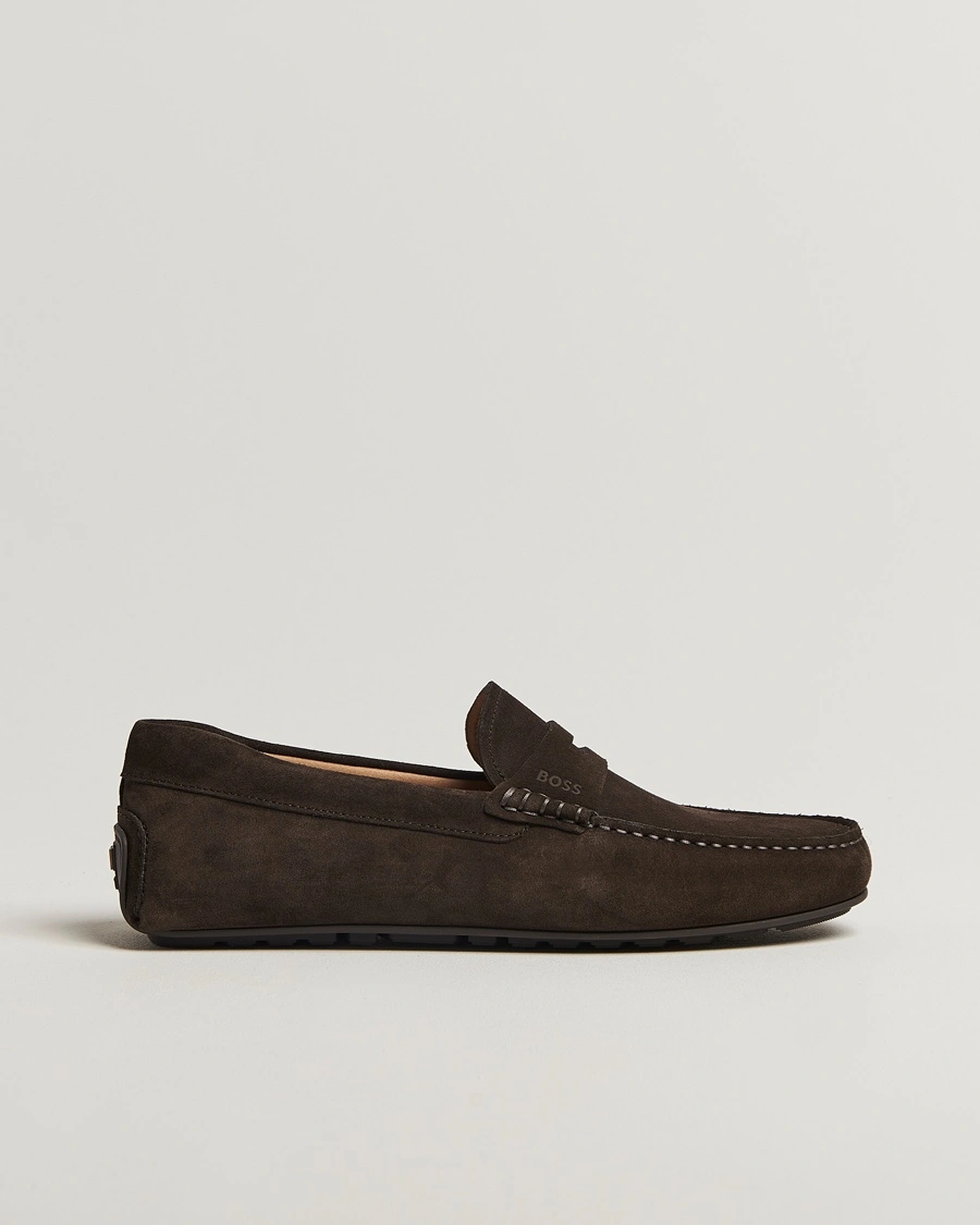 BOSS BLACK Noel Suede Moccasin Dark Brown – Brown