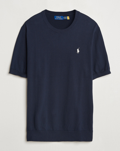Polo Ralph Lauren Knitted Short Sleeve Tee Hunter Navy – Blue