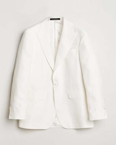 Oscar Jacobson Faldo Diagonal Linen/Tencel Tuxedo White – White
