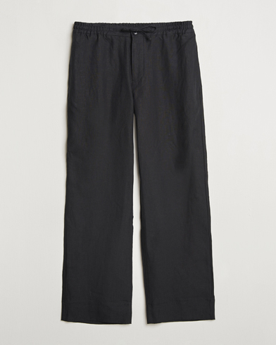 J.Lindeberg Noah Drape Linen Pants Black – Black