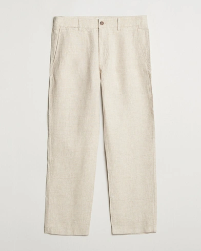 NN07 Aden Regular Fit Linen Trousers Oat – Beige
