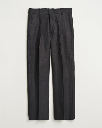 NN07 Kay Relaxed Fit Linen Trousers Black – Black