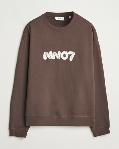NN07 David Rope Logo Crew Neck Sweatshirt Coffee – Brown