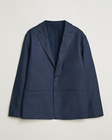 NN07 Timo Linen Blazer Navy Blue – Blue