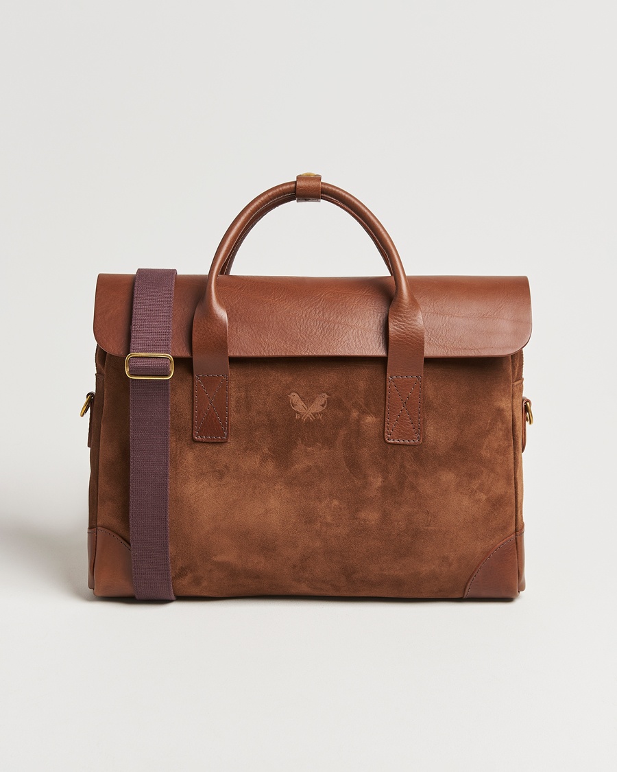 Bennett Winch Suede Briefcase Brown – Brown