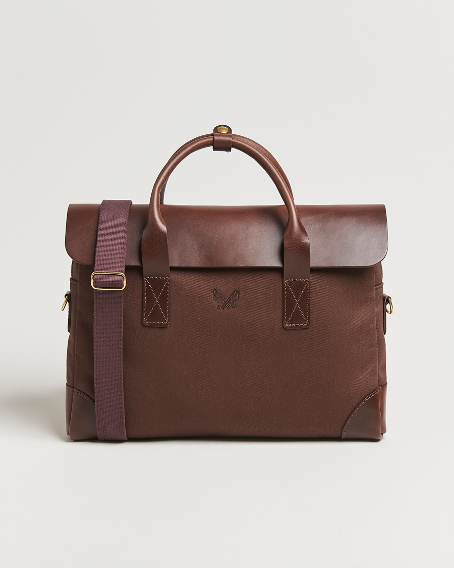 Bennett Winch Canvas Briefcase Chocolate – Brown