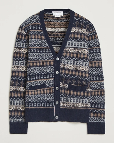 Thom Browne Fairisle Jacquard Cardigan Navy – Blue