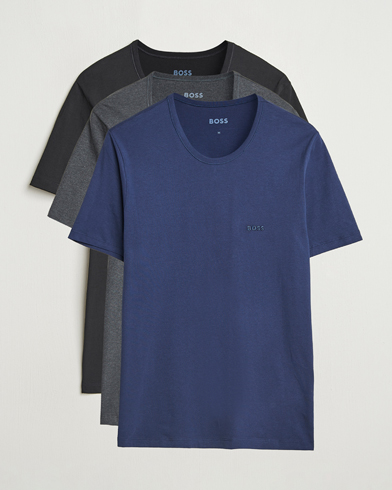 BOSS BLACK 3-Pack Crew Neck T-Shirt Black/Blue/Grey – Black