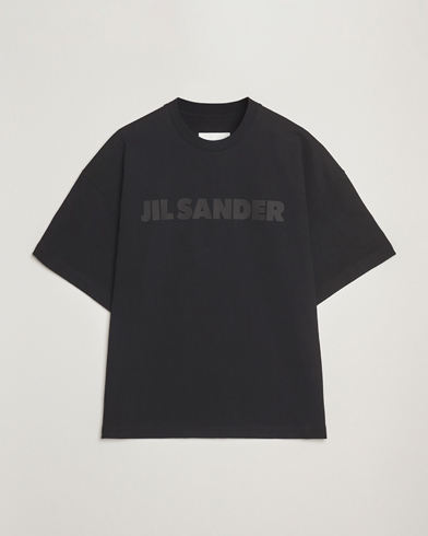 Jil Sander Round Collar Tonal Logo T-Shirt Black – Black