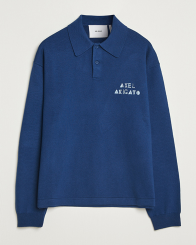 Axel Arigato Frey Wool/Cotton Knitted Polo Navy – Blue
