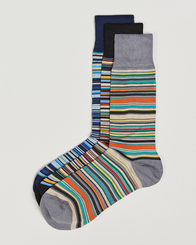 Paul Smith 3-Pack Signature Striped Socks Multi – Multi-colour