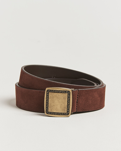 Anderson's Suede Buckle Belt 3cm Dark Brown – Brown