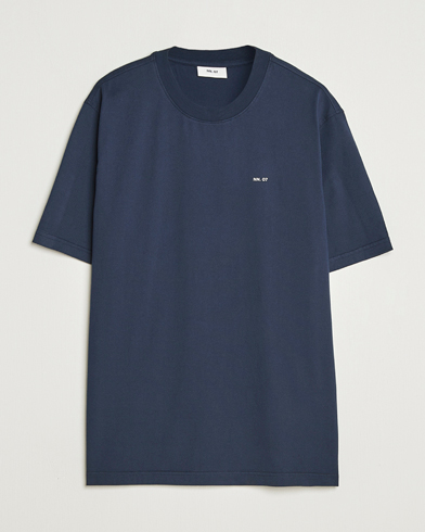 NN07 Abel Logo Crew Neck T-Shirt Navy – Blue