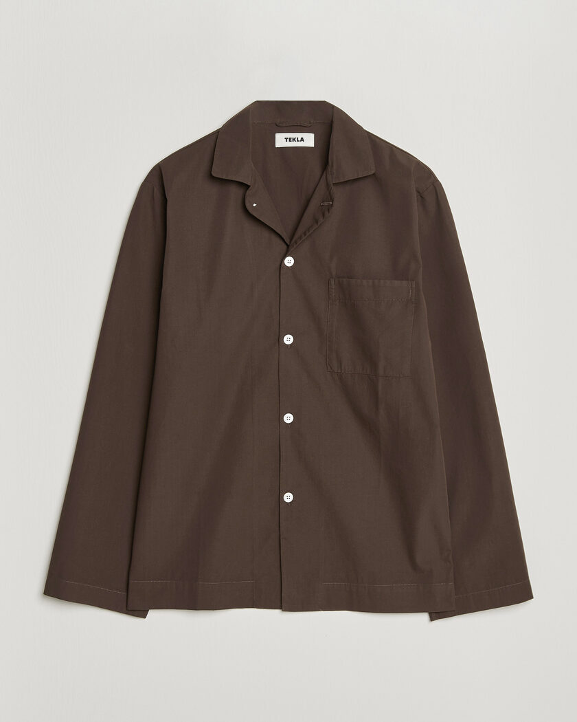 Tekla Poplin Pyjama Shirt Alabaster White at CareOfCarl.com