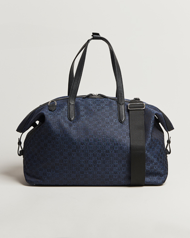 Smythson Canvas Stamp Travel Bag Navy – Blue