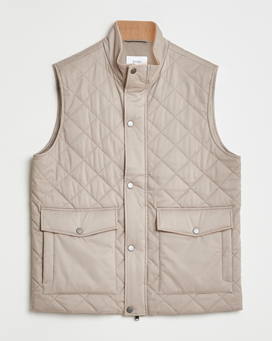 Eton Quilted Shell Vest Beige - Size: M