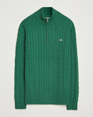 Gant Cotton Cable Half Zip Forest Green – Green
