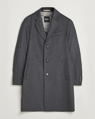 L.B.M. 1911 Double Breasted Herringbone Wool Coat Brown at
