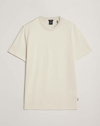 BOSS BLACK Thompson Structured Crew Neck T-Shirt Open White – White
