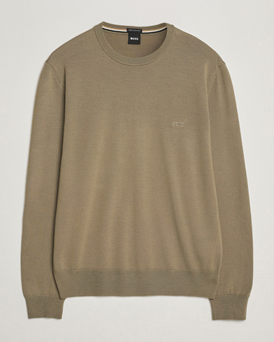 BOSS BLACK Botto Merino Knitted Pullover Open Brown – Brown