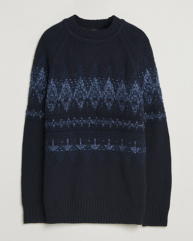 BOSS ORANGE Karombo Wool Fairisle Sweater Dark Blue – Blue