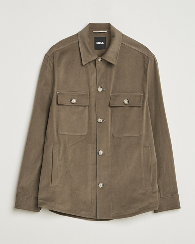 Stone Island Cotton Stretch Zip Overshirt Military Green at