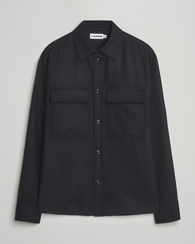 J.Lindeberg Flat Wool Overshirt Black – Black