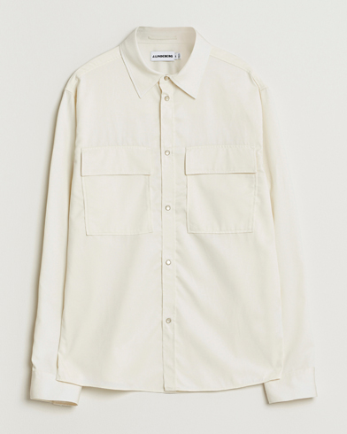 J.Lindeberg Finnigan Tencel Twill Overshirt Cloud White – White