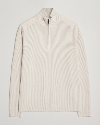 J.Lindeberg Martin Knitted Hybrid Half Zip Moonbeam – Beige
