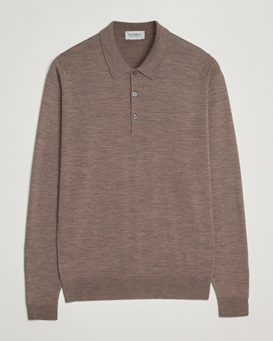 Auralee Cashmere/Silk Skipper Polo Beige at CareOfCarl.com