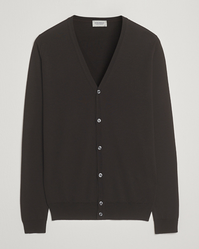 John Smedley Petworth Extra Fine Merino Cardigan Hepburn Smoke at
