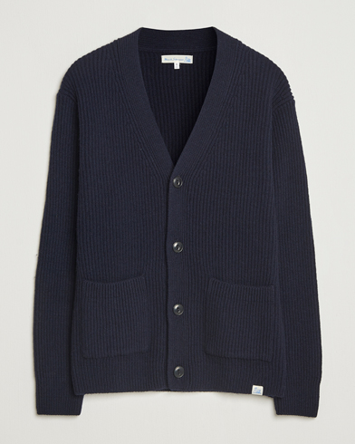 Merz b. Schwanen Merino/Cashmere Knitted Cardigan Dark Navy – Blue