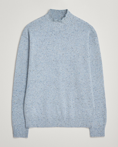 NN07 Aksel Wool Donegal Knitted Mock Neck Cerulian Blue – Blue